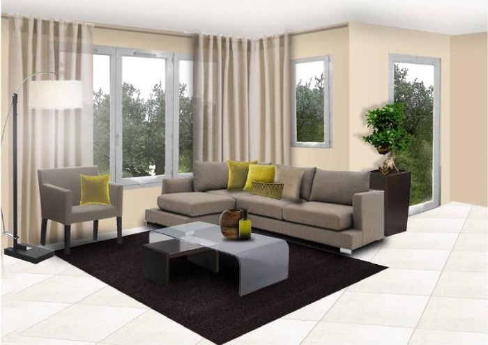 Sofa vải trang trí thảm đẹp