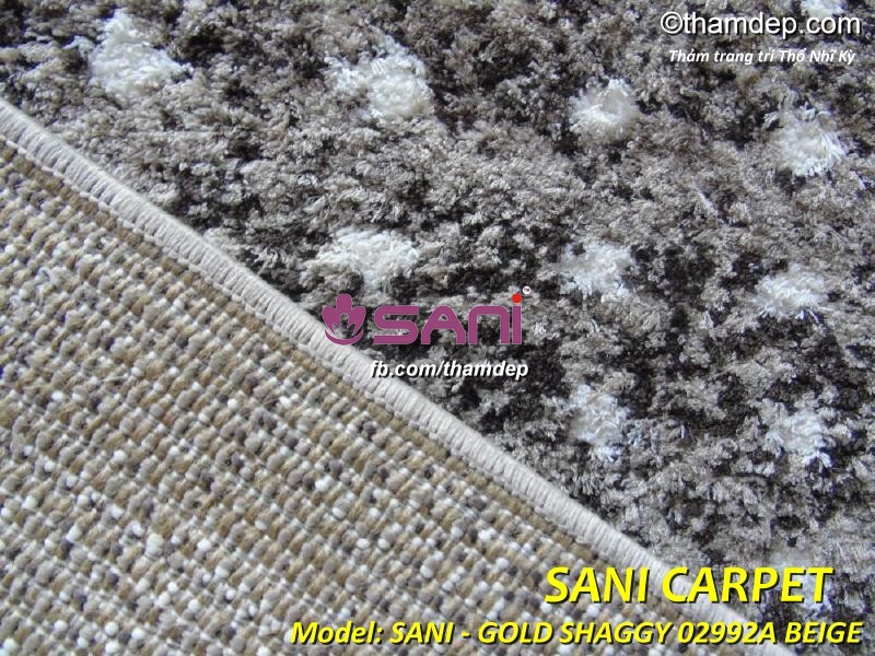 Thảm Thổ Nhĩ Kỳ SANI - SHAGGY 02992A BEIGE gold-shaggy-beige-02992a-de-tham-tho-nhi-ky-sani