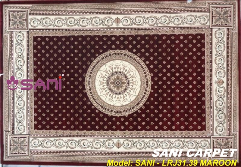 Tấm thảm hoa văn chất liệu len tự nhiên quan-2-tham-len-tu-nhien-rajah 7619-35-maroon