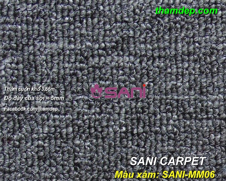 thảm cuộn một màu trải văn phòng tham-sani-mau-xam