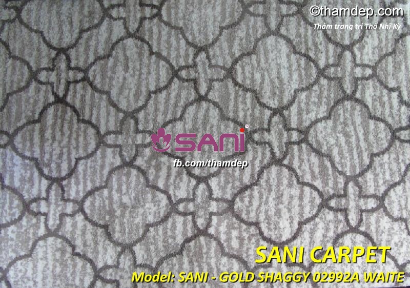 Thảm phòng giải trí gia đình SANI-GOLD SHAGGY 02992A WAITE gold-shaggy-waiter-02992a-tham-tho-nhi-ky-sani