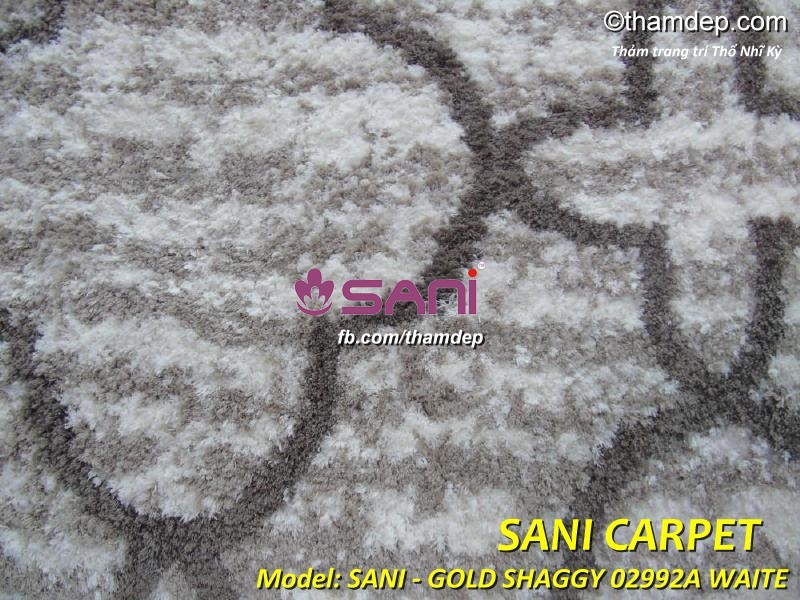 Thảm phòng giải trí gia đình SANI-GOLD SHAGGY 02992A WAITE gold-shaggy-waiter-02992a-zom-tham-tho-nhi-ky-sani