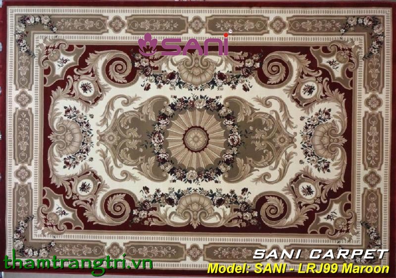 Thảm tấm len tự nhiên SANI- tham-len-tu-nhien-maharajah 131505-35 99maroon