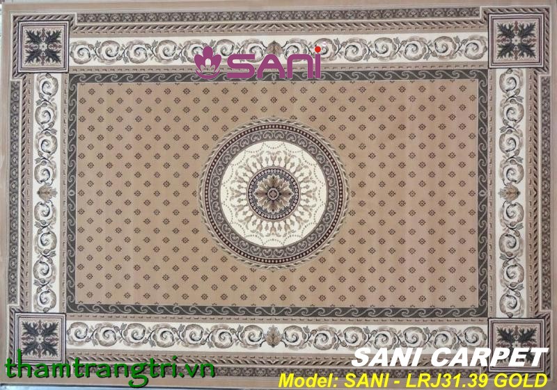 Thảm tấm len tự nhiên SANI- tham-len-tu-nhien-rajah 7619-23-gold