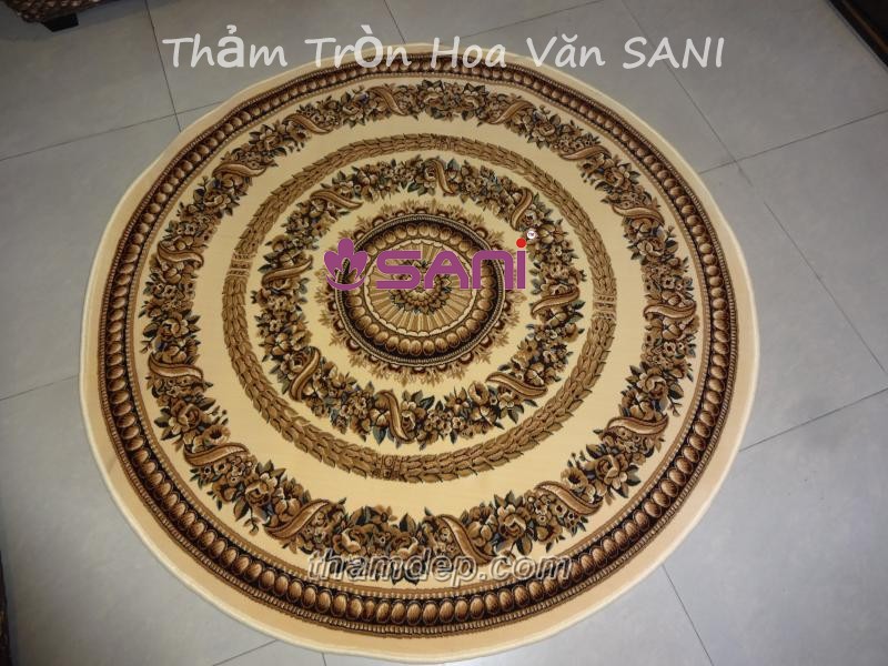 Thảm tròn hoa văn SANI tham-tron-sani-Ivory-7608-55
