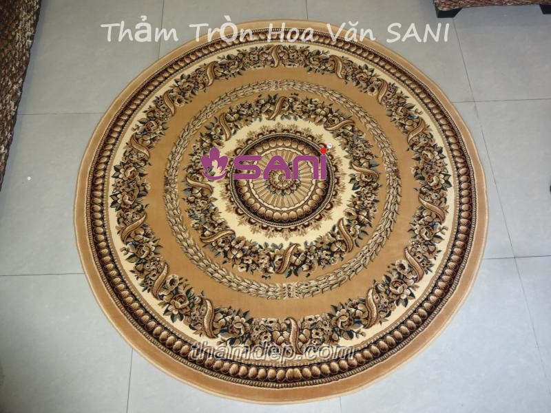 Thảm tròn hoa văn SANI tham-tron-sani-gold-7608-11