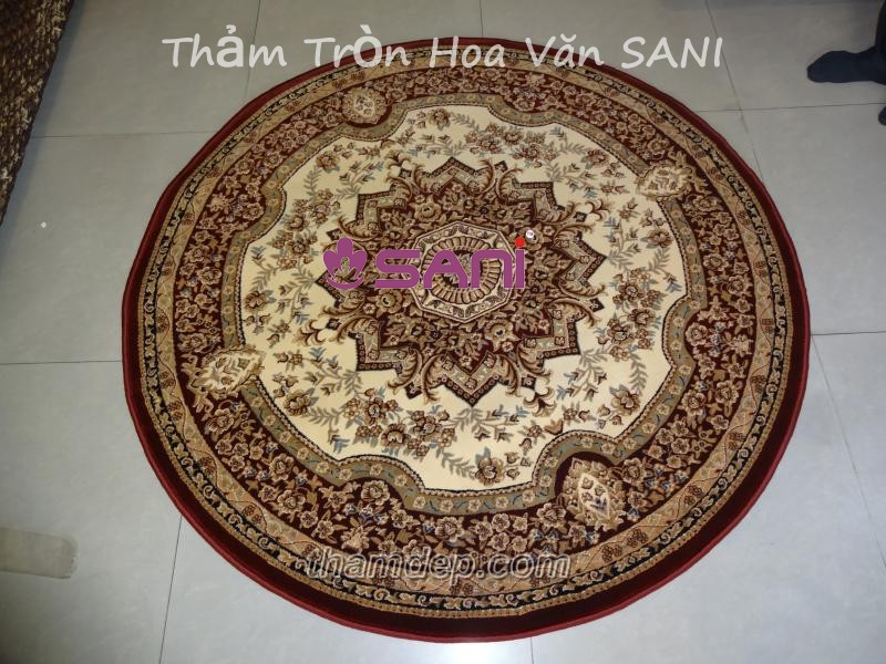 Thảm tròn hoa văn SANI tham-tron-sani-gold-7612-99