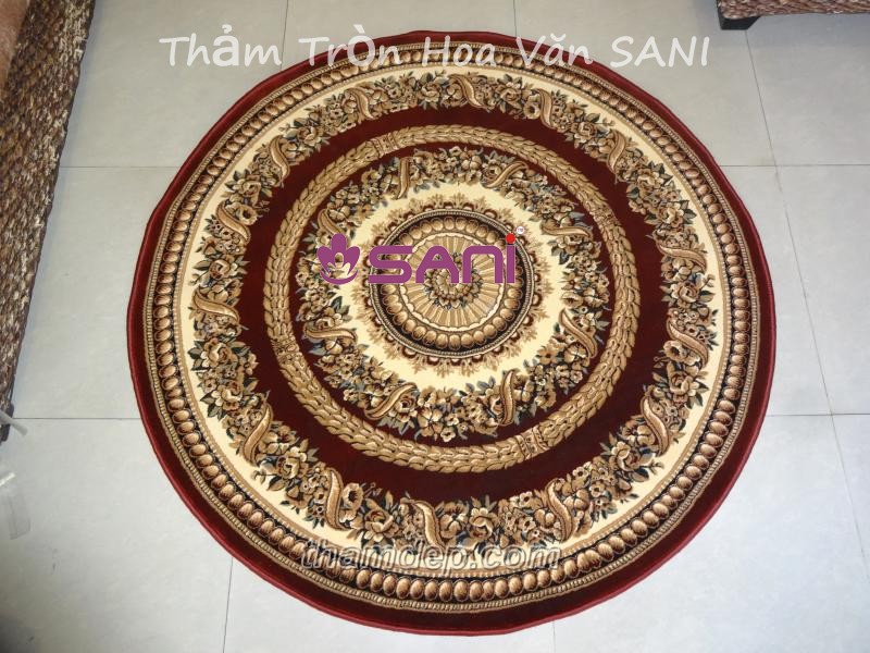 Thảm tròn hoa văn SANI tham-tron-sani-maroon-7608-88