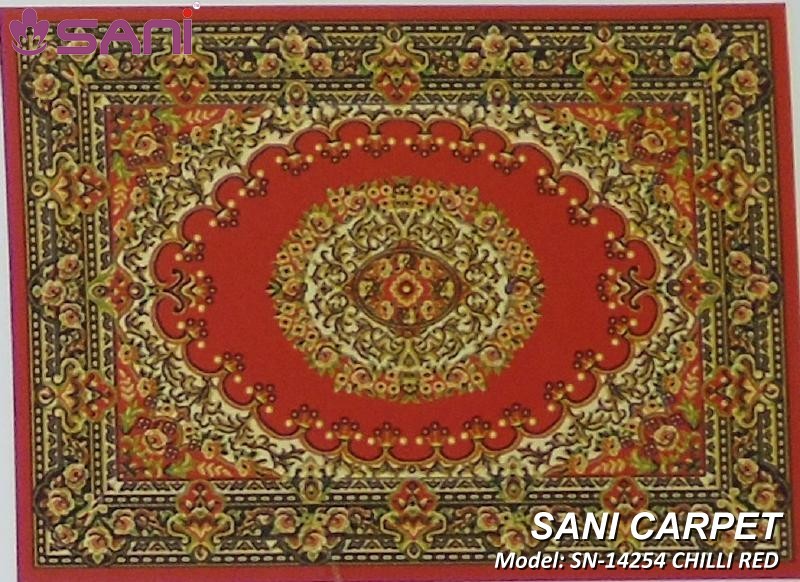 Mẫu thảm trải phòng thờ giá rẻ - Model: 14254 RED tham-tam-precle-sani-14254-chilli-red