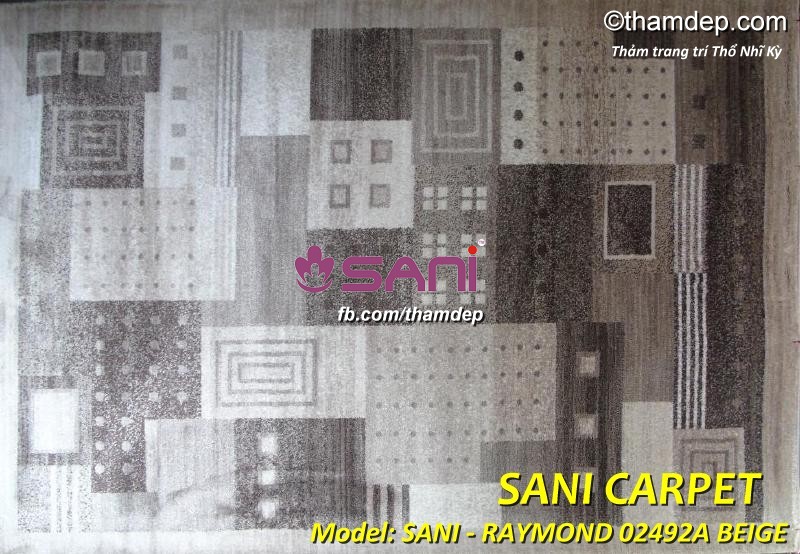 Mẫu thảm tấm Thổ Nhĩ Kỳ SANI-Raymond 02492A BEIGE tham-tho-nhi-ky-raymond-02492a-sani